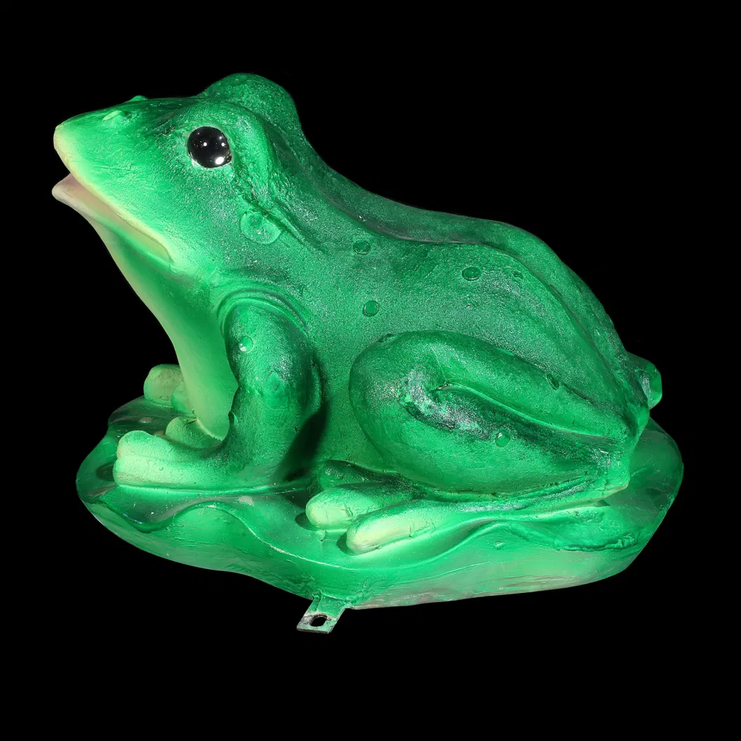 LED Motif Light Fiberglass Frog Sculpture Lamp