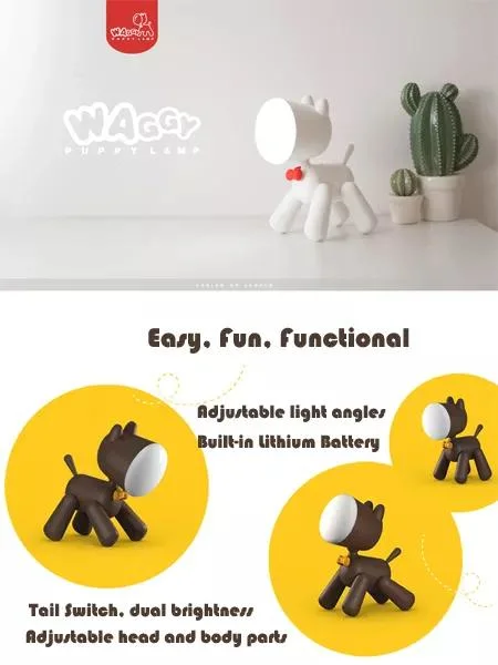 Multifunction Funny Dog Night Light Bedroom Table Lamp for Baby Nursery