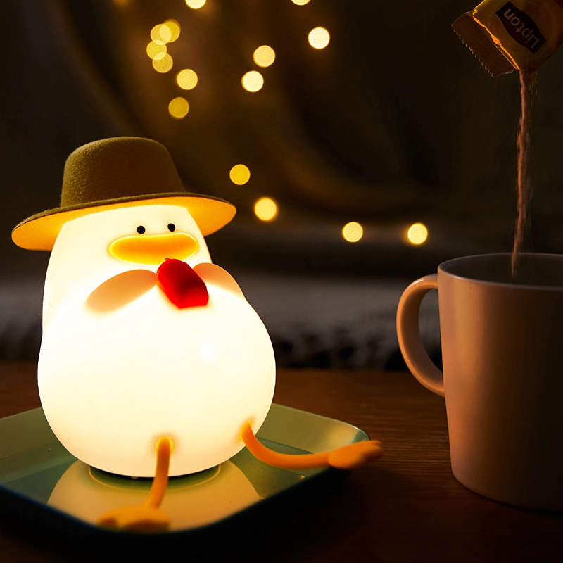 Mini Cute Duck Silicone Night Light Rechargeable Baby Funny Lamp