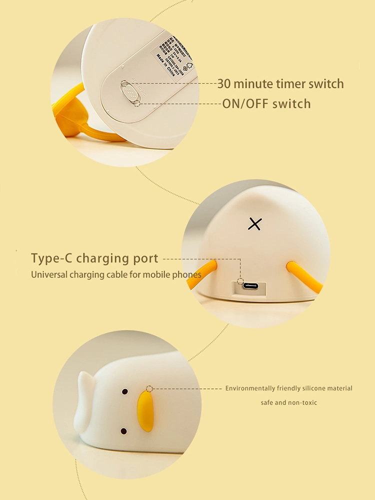 Duck Nursery Night Light Table Lamp with Touch Sensor