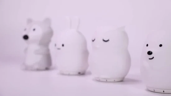 무선 BT 스피커 최신 곰 음악 램프 RGB LED 밤 빛 USB 만화 실리콘 토끼 침대 옆 램프 어린이 아기