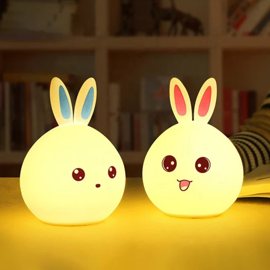 Patted 충전식 LED 색상 변경 토끼 실리콘 램프