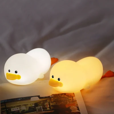Gg Duck 부드러운 식품 등급 실리콘 야간 램프 터치 센서 다채로운 빛